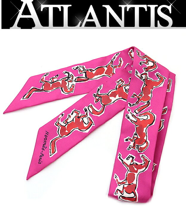 楽天市場】【広尾店】 エルメス HERMES ツイリー ピンク系 馬柄  