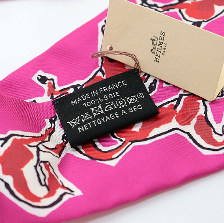 楽天市場】【広尾店】 エルメス HERMES ツイリー ピンク系 馬柄  