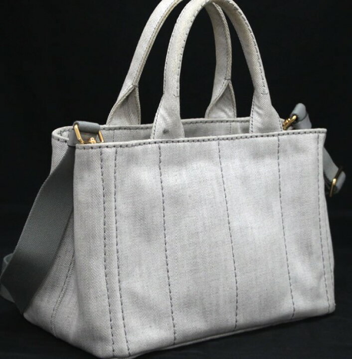 楽天市場】プラダ PRADA カナパ Sサイズ 2WAYバッグ グレー キャンバス 
