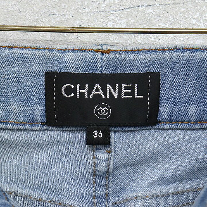 楽天市場】【広尾店】 シャネル CHANEL デニム パンツ サイドチェーン 