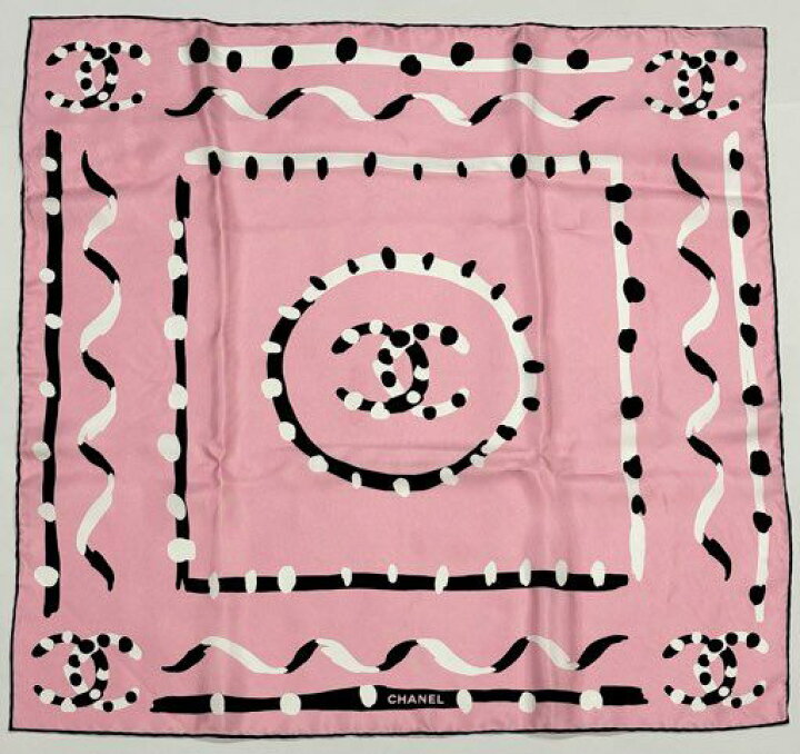 楽天市場】シャネル CHANEL スカーフ ココマーク ドット シルク100 