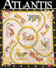 【広尾店】極美品 エルメス HERMES カレ90 大判スカーフ PLUMES ET GRELOTS 羽飾りと鈴 ブラック×ホワイト マルチカラー シルク100％ 【15988】