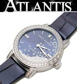 【広尾店】 美品 ハリーウィンストン HARRY WINSTON ミッドナイト ダイヤモンド ドロップ 腕時計 MIDAHM29WW002 K18WG G付き 【16042】