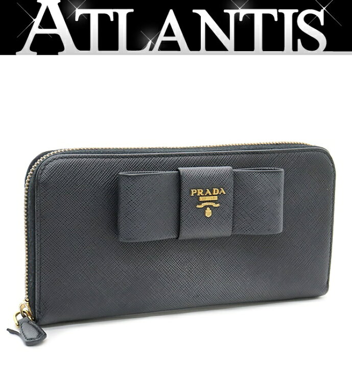 楽天市場】【広尾店】 プラダ PRADA リボン ラウンドファスナー長財布  