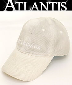 BALENCIAGA 銀座店 バレンシアガ Sporty B ユーズド加工 ロゴ キャップ size:S オフホワイト系 98607