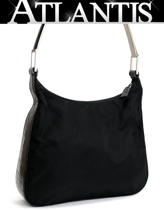 楽天市場】プラダ PRADA メタルハンドル ワンショルダーバッグ 黒  