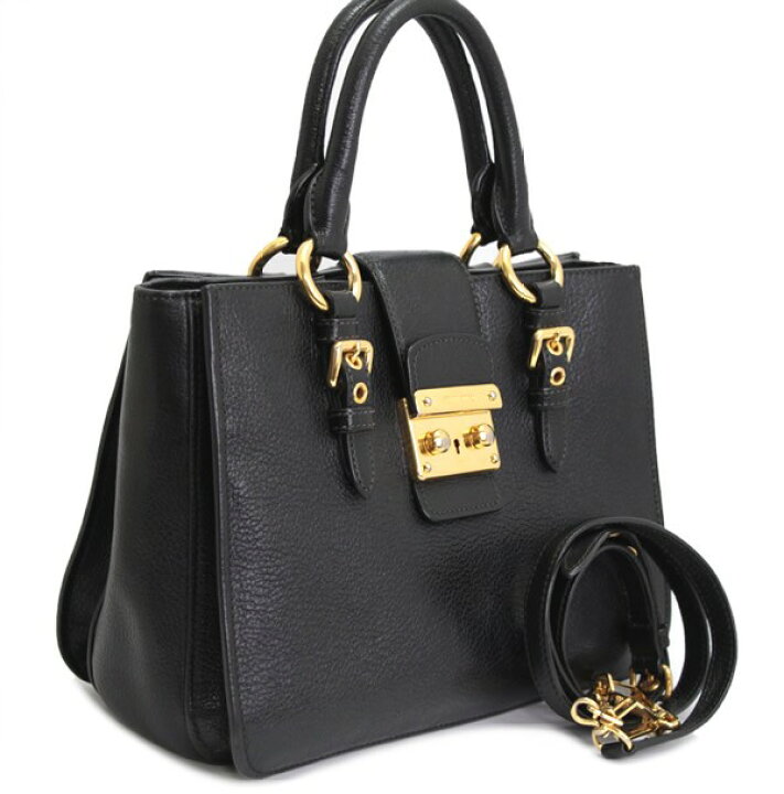 楽天市場】ミュウミュウ miu miu マドラス 2WAYバッグ レザー 黒 
