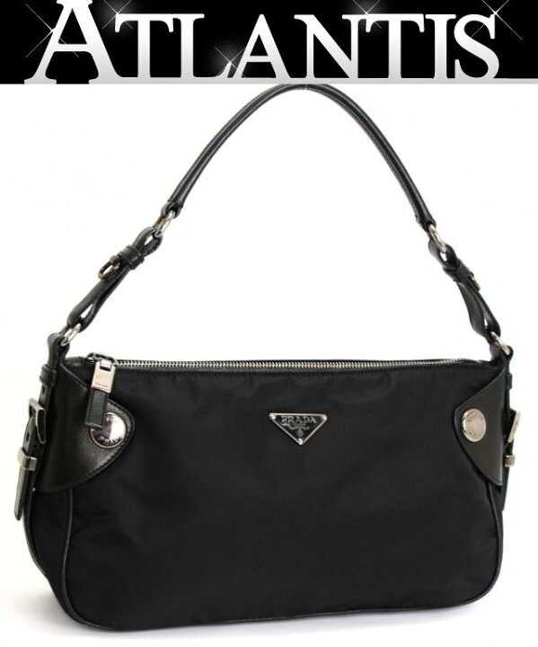 楽天市場】プラダ PRADA 三角ロゴ ワンショルダーバッグ ナイロン 黒  