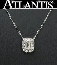【広尾店】 極美品 グラフ GRAFF アイコン エメラルドカットダイヤネックレス D0.64ct EVVS1 K18WG 約4.3g 2025年 G付き GIA付 【16595】