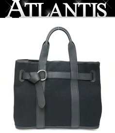 【広尾店】エルメス HERMES サンチュールMM ハンドバッグ トワルアッシュ ☐K刻印(2007年) 【16805】