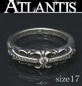 CHROME HEARTS 銀座店 クロムハーツ ベイビークラシック フローラルクロス パヴェダイヤ リング シルバー SV925 約17号 99792