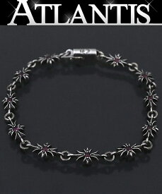 【広尾店】CHROME HEARTS クロムハーツ タイニーE CHプラス ルビー ブレスレット 11リンク メンズ シルバー SV925 【16841】