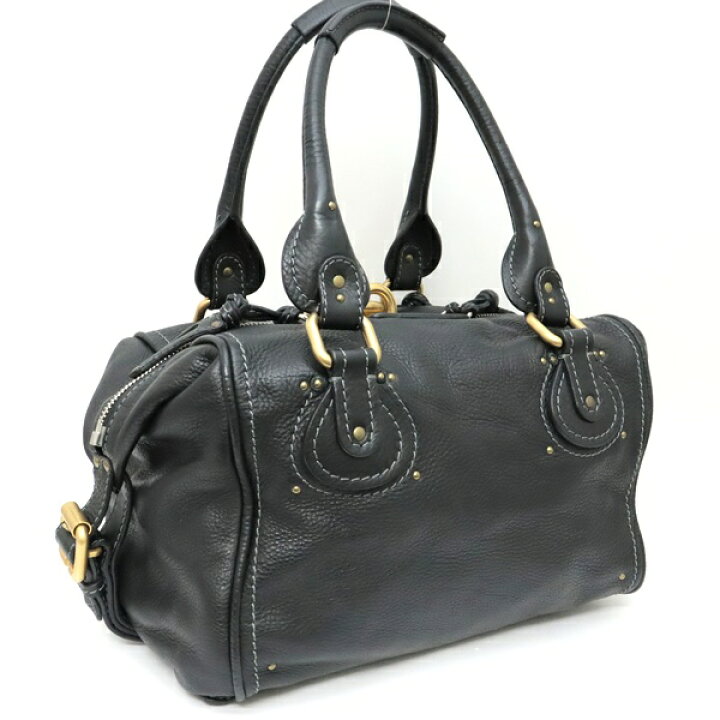 楽天市場】美品 クロエ Chloe パディントン ハンドバッグ レザー 黒 