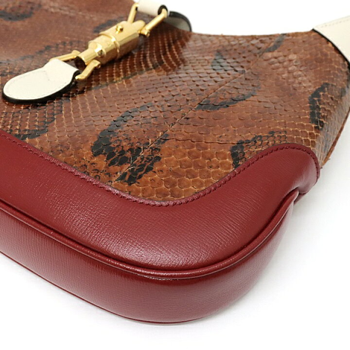 楽天市場】極美品 グッチ GUCCI ジャッキー 2WAYバッグ パイソン 