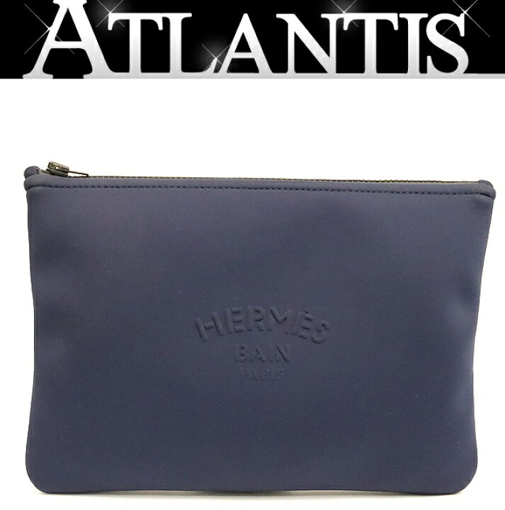 広尾店】エルメス HERMES ネオバンMM ポーチ ポリアミド ネイビー  