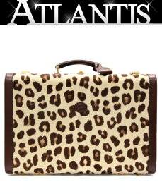 【在庫処分大セール】極美品 グッチ GUCCI ×ハリースタイルズ コラボ HA HA HA レオパード トランク ハラコ 【71933】