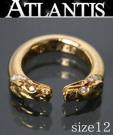 CHROME HEARTS 銀座店 クロムハーツ 22K ダブルドッグ ダイヤ リング 指輪 メンズ ゴールド 約12号 100751