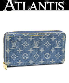 美品 ルイヴィトン LOUIS VUITTON ジッピーウォレット ラウンドファスナー 長財布 モノグラムデニム ブルー M95341 RFID 【72005】