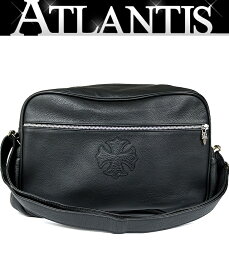 CHROME HEARTS 銀座店 クロムハーツ 美品 ダイパー CHプラス レザーショルダーバッグ メンズ シルバー SV925 黒 100793