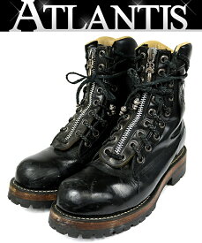 CHROME HEARTS 銀座店 クロムハーツ チペワ ファイヤーマン ブーツ レザー SV925 メンズ size:9 1/2D 黒 100975