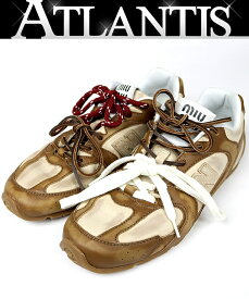 MIUMIU 銀座店 ミュウミュウ ニューバランス 530 ヴィンテージ加工 スニーカー レディース size:38 茶系 101065