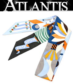 【広尾店】エルメス HERMES ツイリー PARADE EN FANFARE 青系 マルチカラー シルク100％ 【17689】