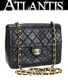 シャネル CHANEL マトラッセ20 チェーンショルダーバッグ ラムスキン 黒 G金具 2番台 【72512】