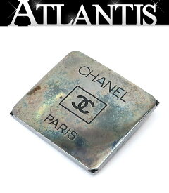【広尾店】 シャネル CHANEL ココマーク プレート ブローチ 96P シルバー 【17731】