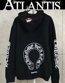 CHROME HEARTS 銀座店 クロムハーツ 新品 ホースシュー プリント フード チョンパー パーカー メンズ size:XL 黒 101754