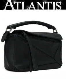 ロエベ LOEWE パズルバッグ 2WAYバッグ ミニ レザー 黒 【73230】