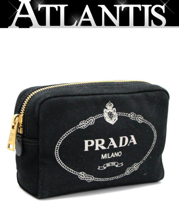 楽天市場】プラダ PRADA カナパ ポーチ 1NA021 キャンバス 黒 