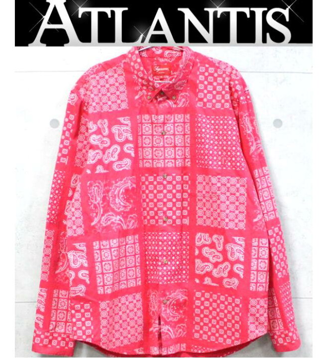 楽天市場】シュプリーム Supreme ペイズリー柄 長袖シャツ ピンク系 XL  