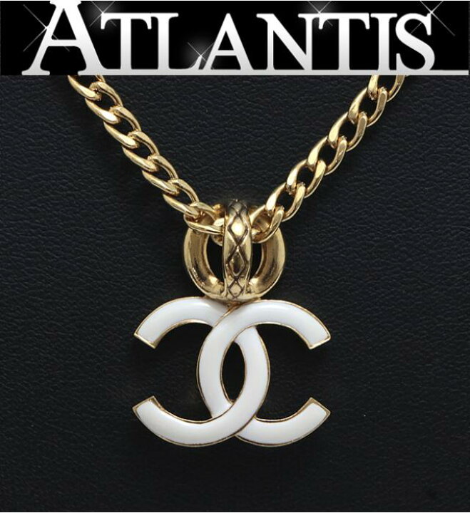 楽天市場】美品 シャネル CHANEL ココマーク ネックレス 白×ゴールド 