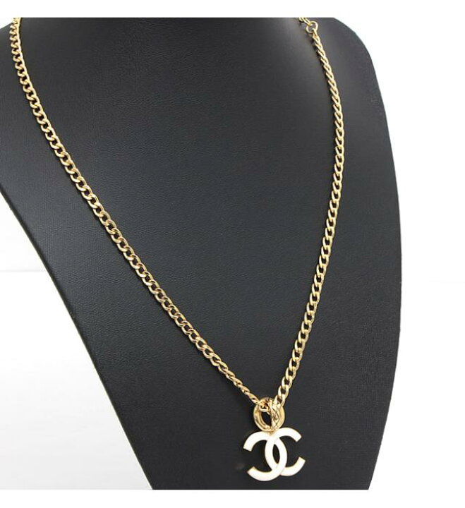 楽天市場】美品 シャネル CHANEL ココマーク ネックレス 白×ゴールド 