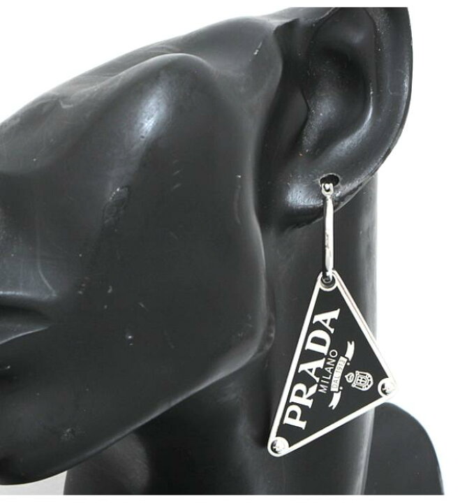 楽天市場】PRADA 美品 プラダ PRADA 三角ロゴ シンボル スイングピアス 