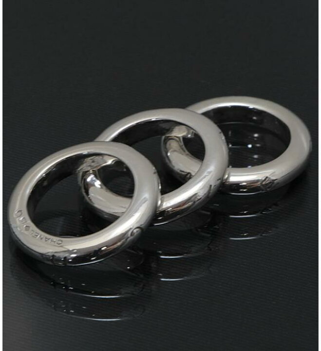 楽天市場】極美品 シャネル CHANEL ロゴ 3連リング 指輪 SV925 13号 
