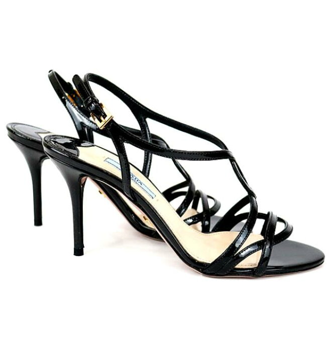 楽天市場】【広尾店】未使用 プラダ PRADA エナメルサンダル 黒 size36 
