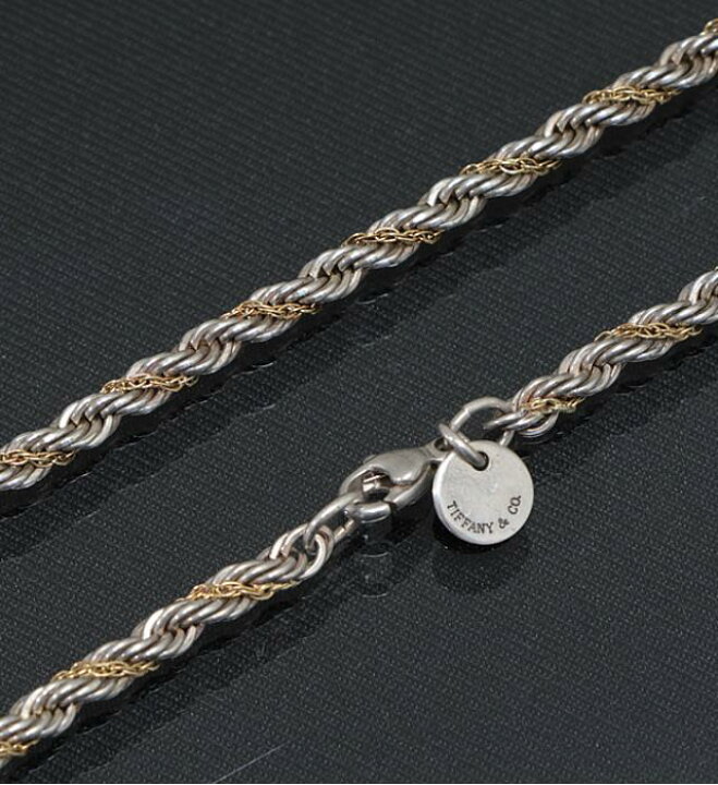楽天市場】美品 ティファニー TIFFANY＆CO コンビ ツイスト ネックレス 