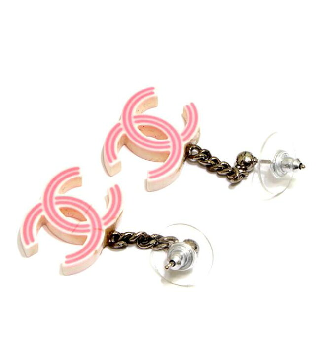 楽天市場】シャネル CHANEL ココマーク スイングピアス 白×ピンク 