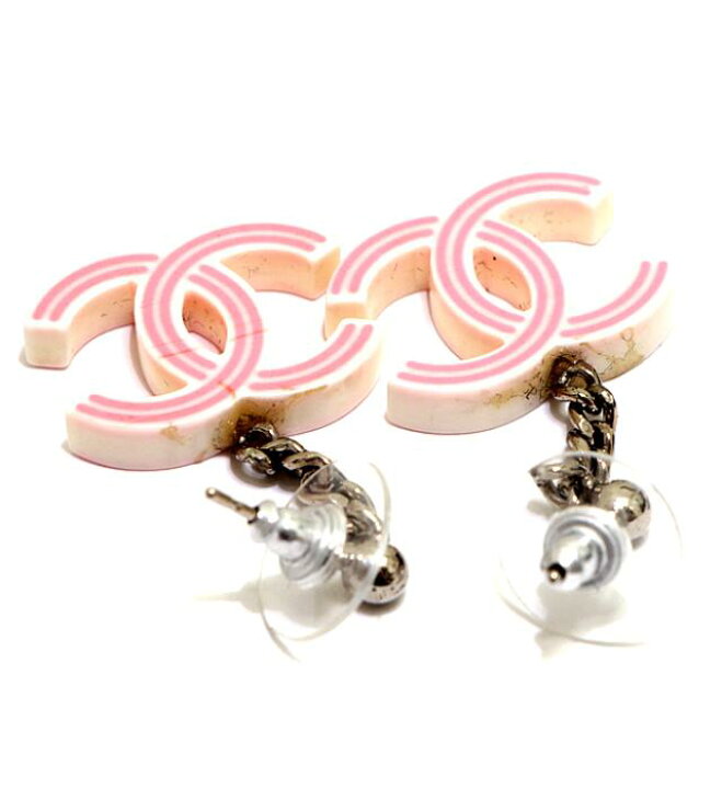 楽天市場】シャネル CHANEL ココマーク スイングピアス 白×ピンク 