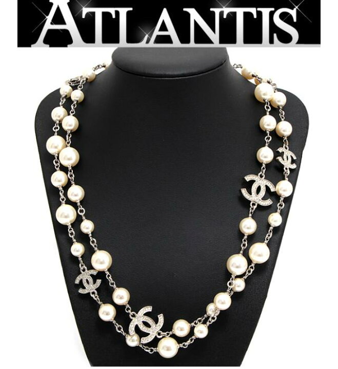 楽天市場】シャネル CHANEL ココマーク パール ロングネックレス 2重  