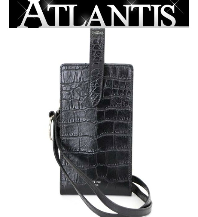 楽天市場】美品 セリーヌ CELINE フォンポーチ スマホケース クロコ型 