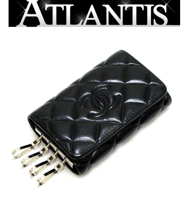 楽天市場】シャネル CHANEL マトラッセ 4連 キーケース 黒 ラムスキン  