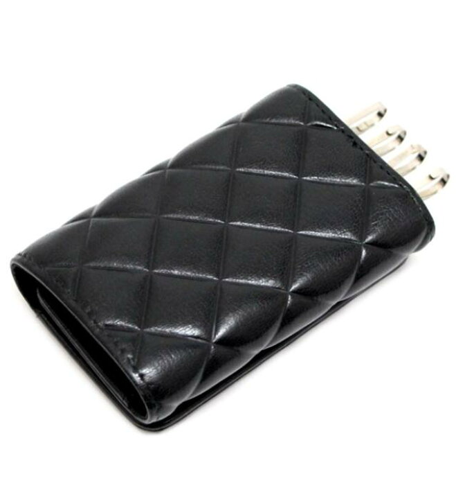 楽天市場】シャネル CHANEL マトラッセ 4連 キーケース 黒 ラムスキン 