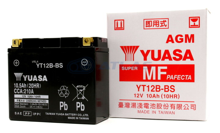 台湾YUASA YT12B-BS 液入り充電済み 1年保証付き 互換 YT12B-4 FT12B-4 GT12B-4 【2021新作】