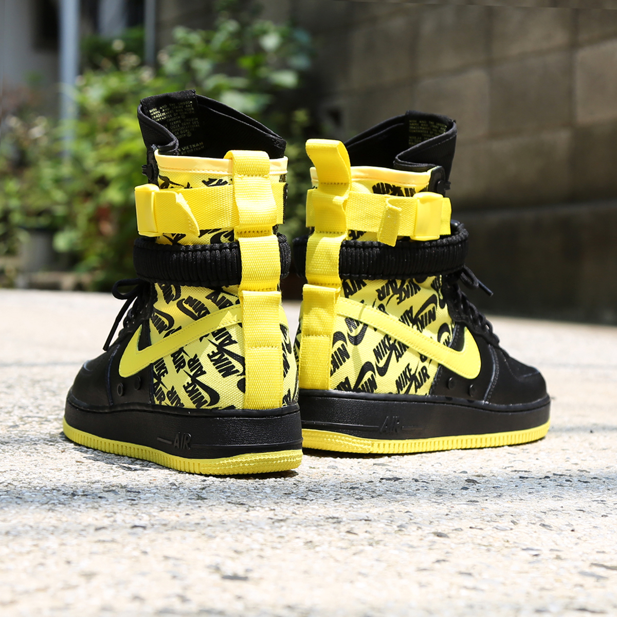 nike sf air force 1 high black and yellow