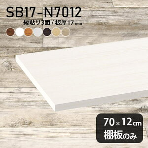 棚板 化粧合板 棚板のみ 幅70cm 奥行き12cm おしゃれ シンプル 板厚17mm DIY 木製 棚 スリム クローゼット棚 インテリア 日本製 天板にも 北欧 壁面棚 SB17-N7012 木目 ★