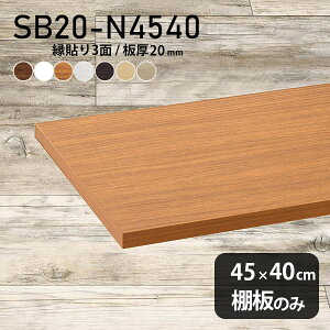 棚板 化粧合板 棚板のみ 木製 幅45cm 奥行き40cm おしゃれ シンプル DIY 板厚20mm 日本製 インテリア 天板にも 壁面棚 北欧 クローゼット棚 SB20-N4540 木目 ★