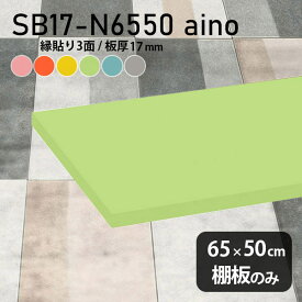 棚板 強化紙合板 棚板のみ パステル 幅65cm 奥行き50cm DIY 棚 おしゃれ ピンク 子ども部屋 オレンジ シンプル グリーン 板厚17mm ブルー クローゼット棚 木製 グレー 壁面棚 天板にも インテリア 日本製 北欧 SB17-N6550 aino ★