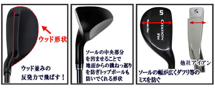 楽天市場】パワービルト サイテーション V001 アイアンセット 8本組(U5  